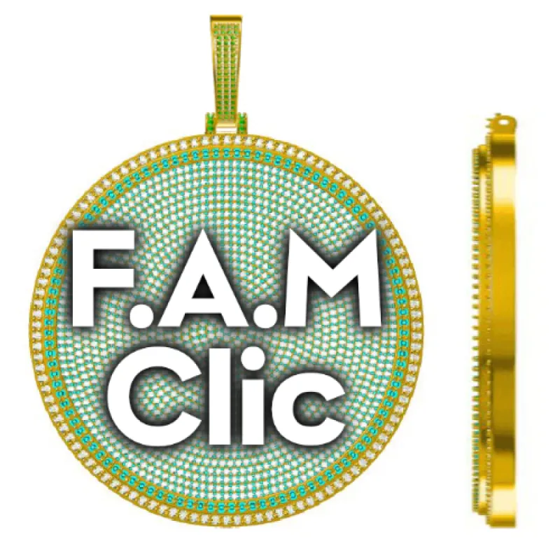 CUSTOM LETTER NECKLACE 3D BIG DISC sold by The GUU Shop