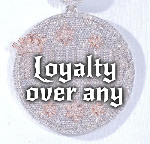 CUSTOM LETTER NECKLACE 3D BIG CROWN DISC sold by The GUU Shop