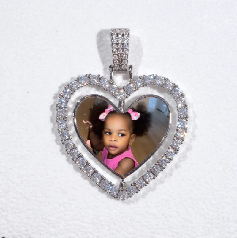 3D Spinning 2-Faced Heart Custom Picture Pendant sold by The GUU Shop