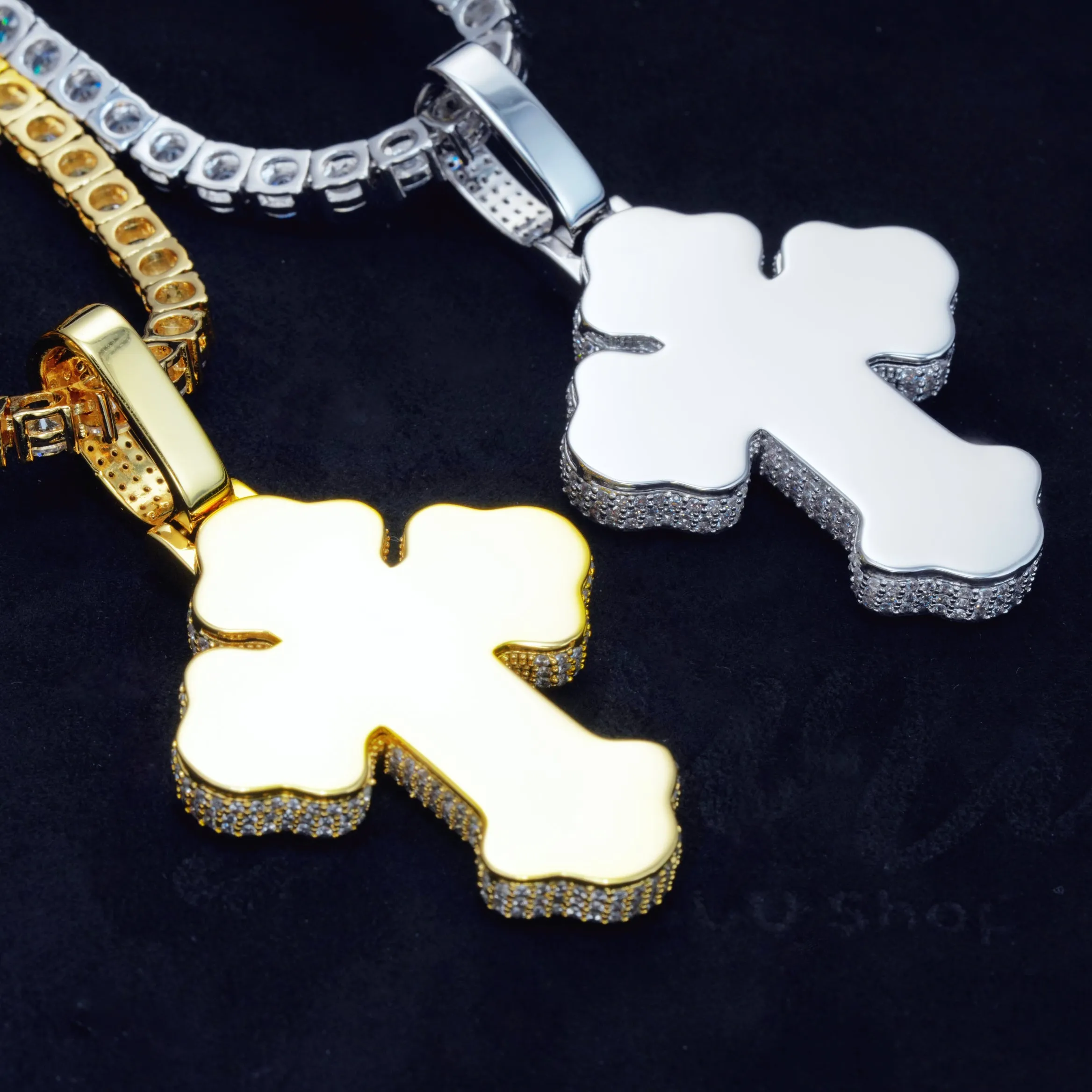 Iced Baguette Gothic Cross Necklace sold by The GUU Shop product image thumbnail 3