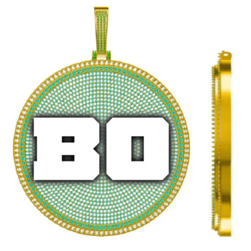 CUSTOM LETTER NECKLACE 3D BIG DISC made by The GUU Shop