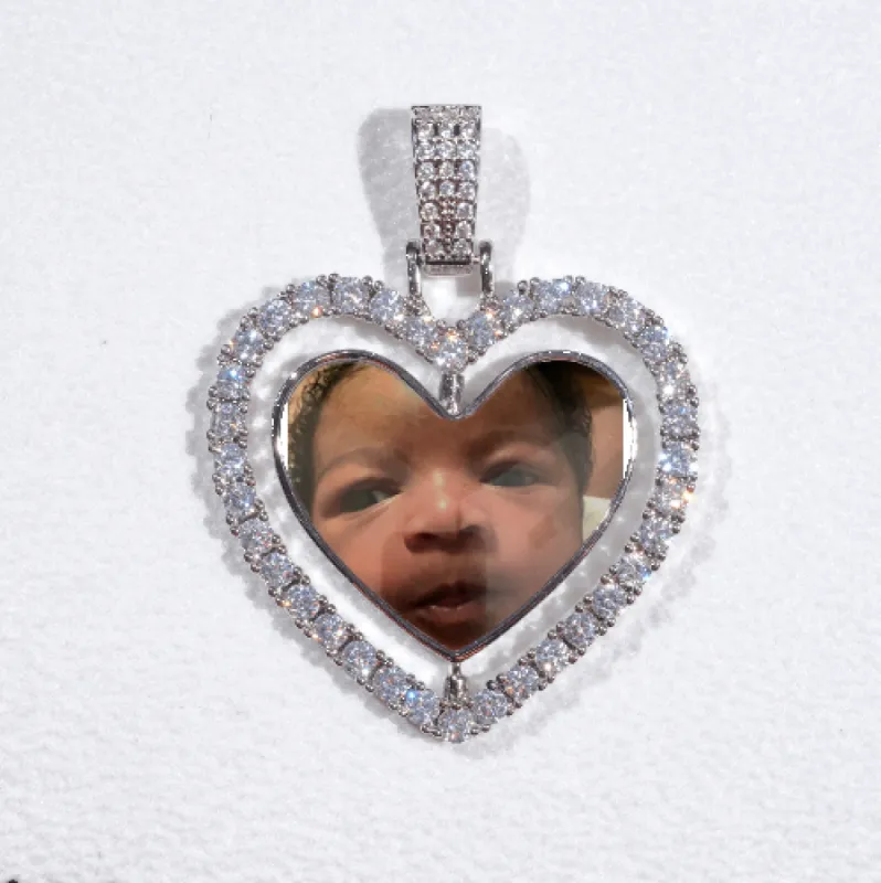 3D Spinning 2-Faced Heart Custom Picture Pendant sold by The GUU Shop