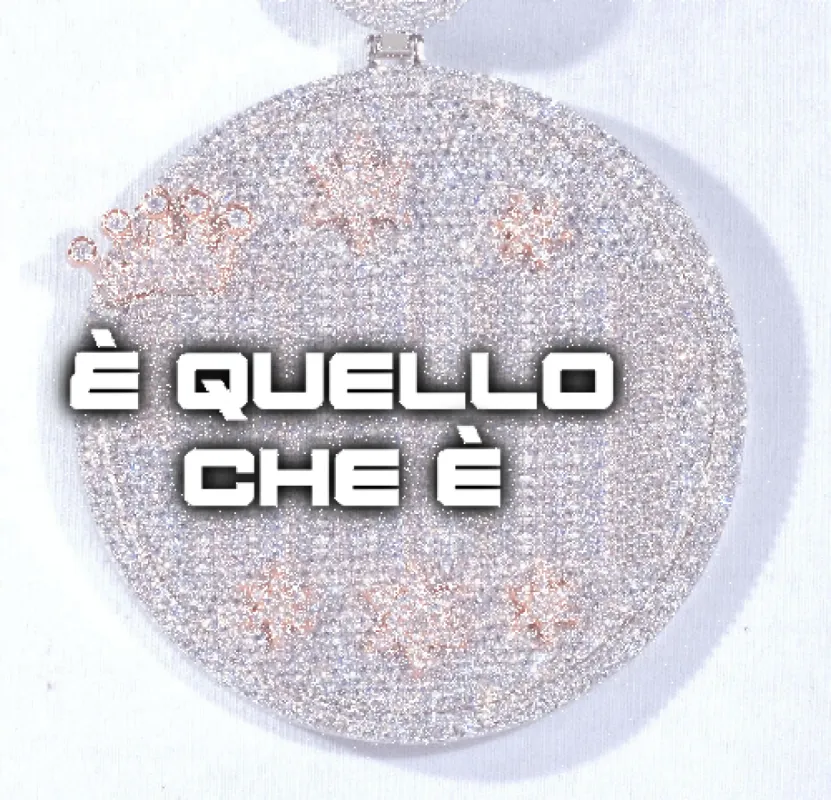 CUSTOM LETTER NECKLACE 3D BIG CROWN DISC sold by The GUU Shop