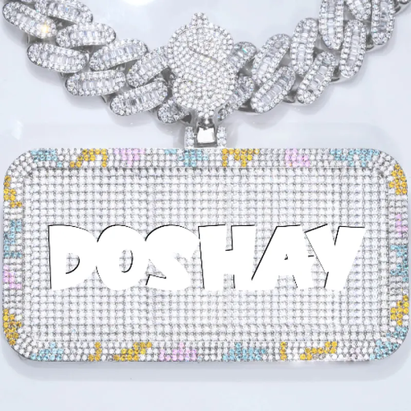 CUSTOM LETTER NECKLACE 3D COLORFUL SQUARE sold by The GUU Shop