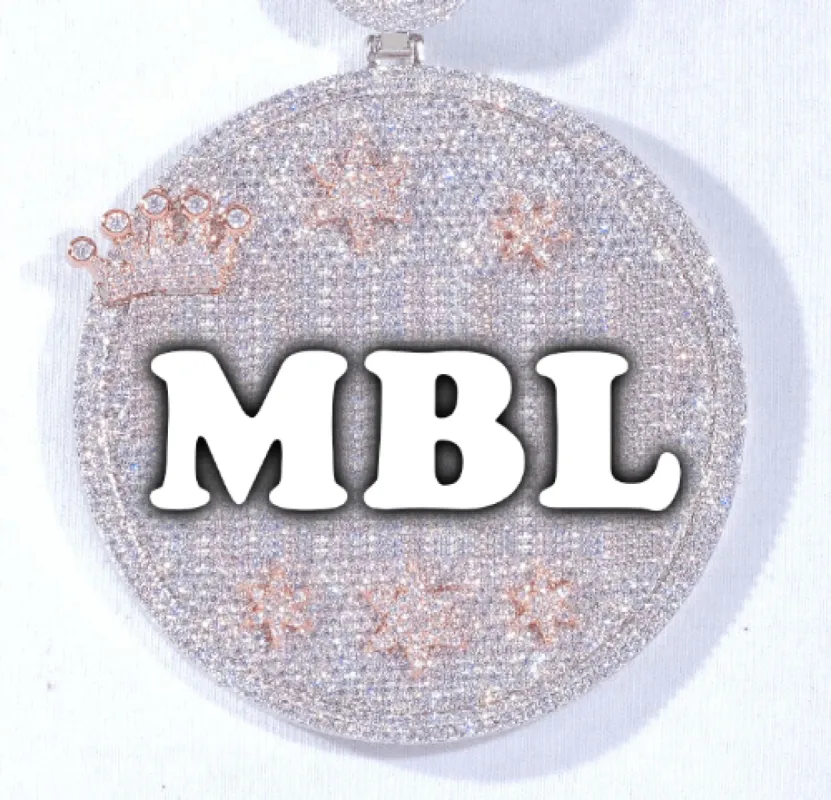 CUSTOM LETTER NECKLACE 3D BIG CROWN DISC sold by The GUU Shop