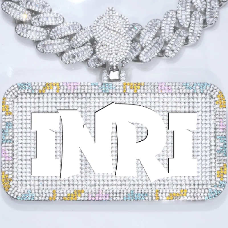 CUSTOM LETTER NECKLACE 3D COLORFUL SQUARE sold by The GUU Shop