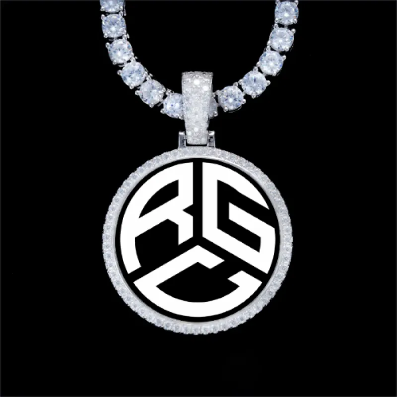 925S & VVS Moissanite 3D Circle Custom Picture Pendant sold by The GUU Shop