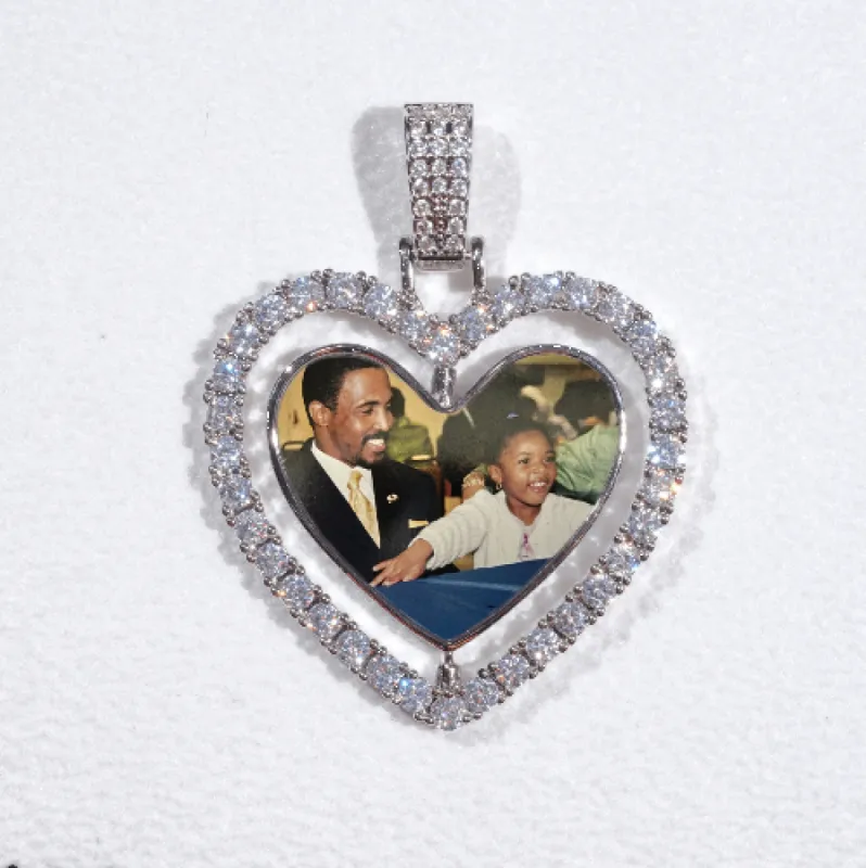 3D Spinning 2-Faced Heart Custom Picture Pendant sold by The GUU Shop