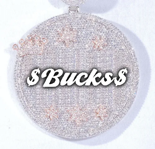 CUSTOM LETTER NECKLACE 3D BIG CROWN DISC sold by The GUU Shop