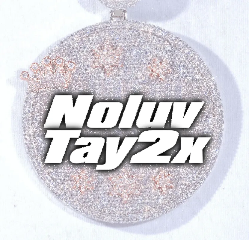 CUSTOM LETTER NECKLACE 3D BIG CROWN DISC sold by The GUU Shop