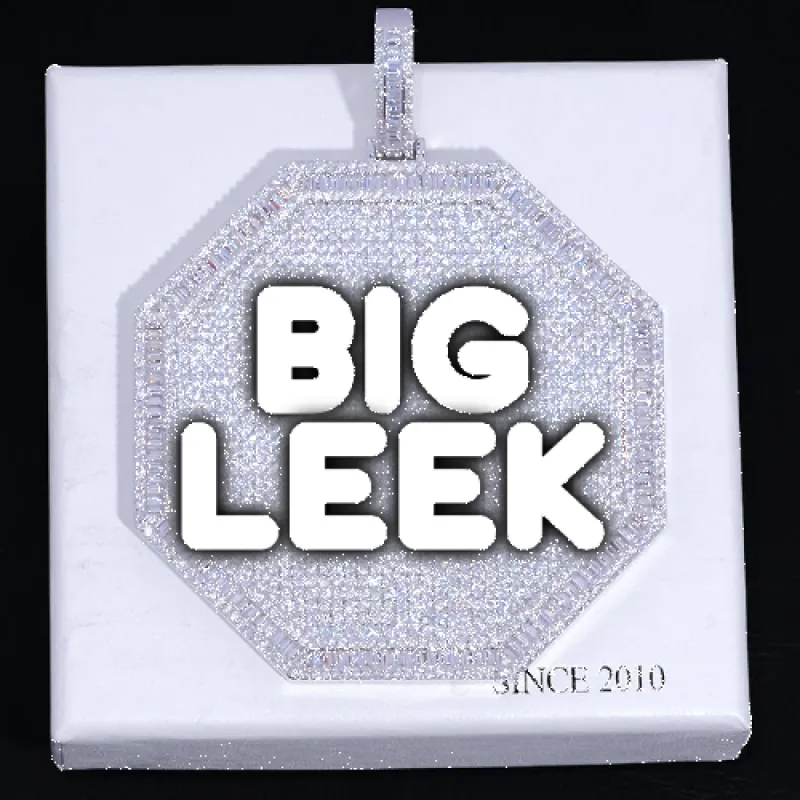 CUSTOM LETTER NECKLACE 3D BIG OCTAGON sold by The GUU Shop