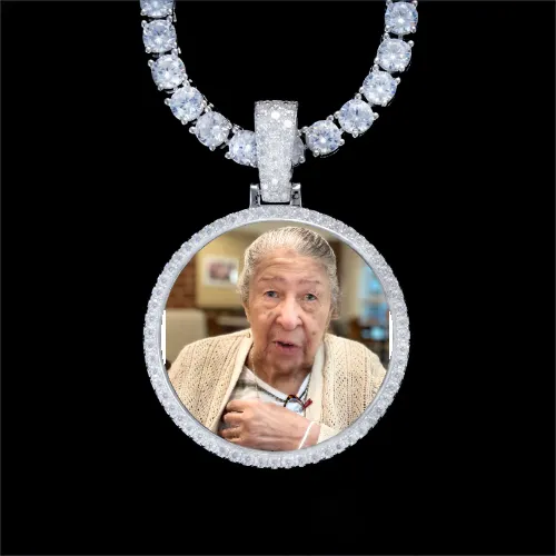 925S & VVS Moissanite 3D Circle Custom Picture Pendant sold by The GUU Shop