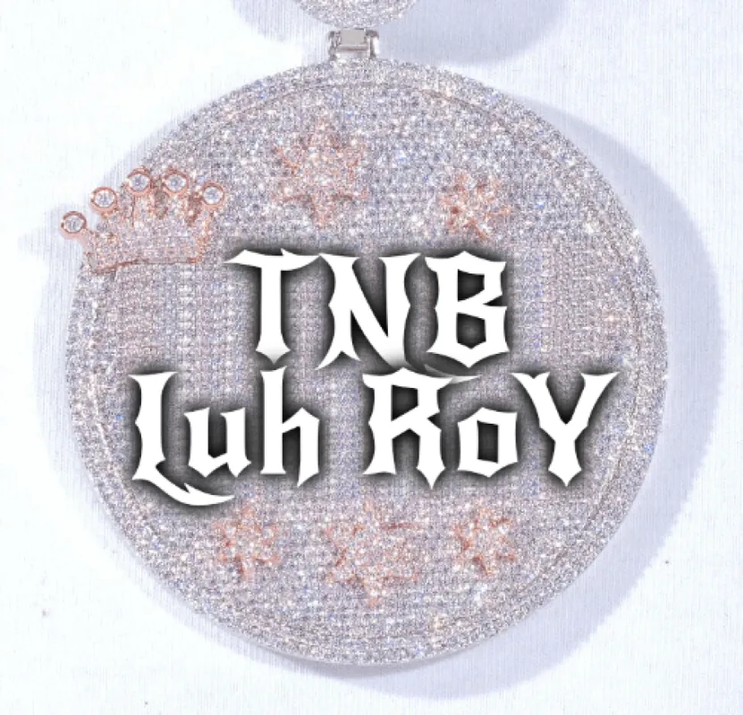 CUSTOM LETTER NECKLACE 3D BIG CROWN DISC sold by The GUU Shop