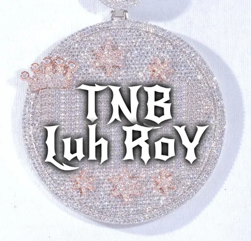 CUSTOM LETTER NECKLACE 3D BIG CROWN DISC sold by The GUU Shop