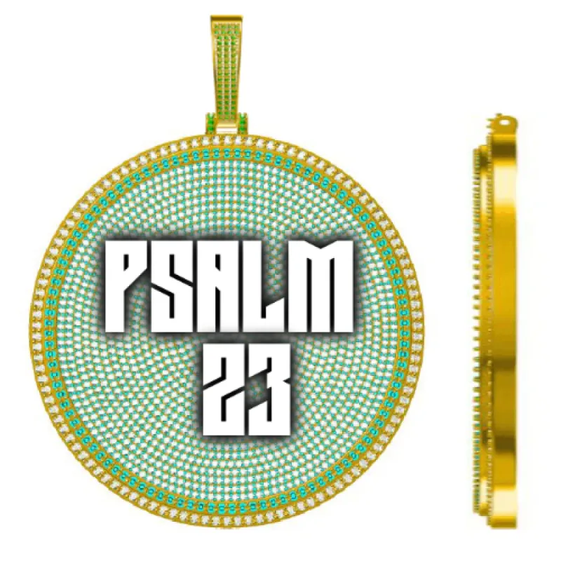 CUSTOM LETTER NECKLACE 3D BIG DISC sold by The GUU Shop