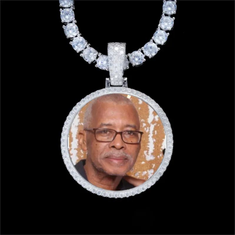 925S & VVS Moissanite 3D Circle Custom Picture Pendant sold by The GUU Shop