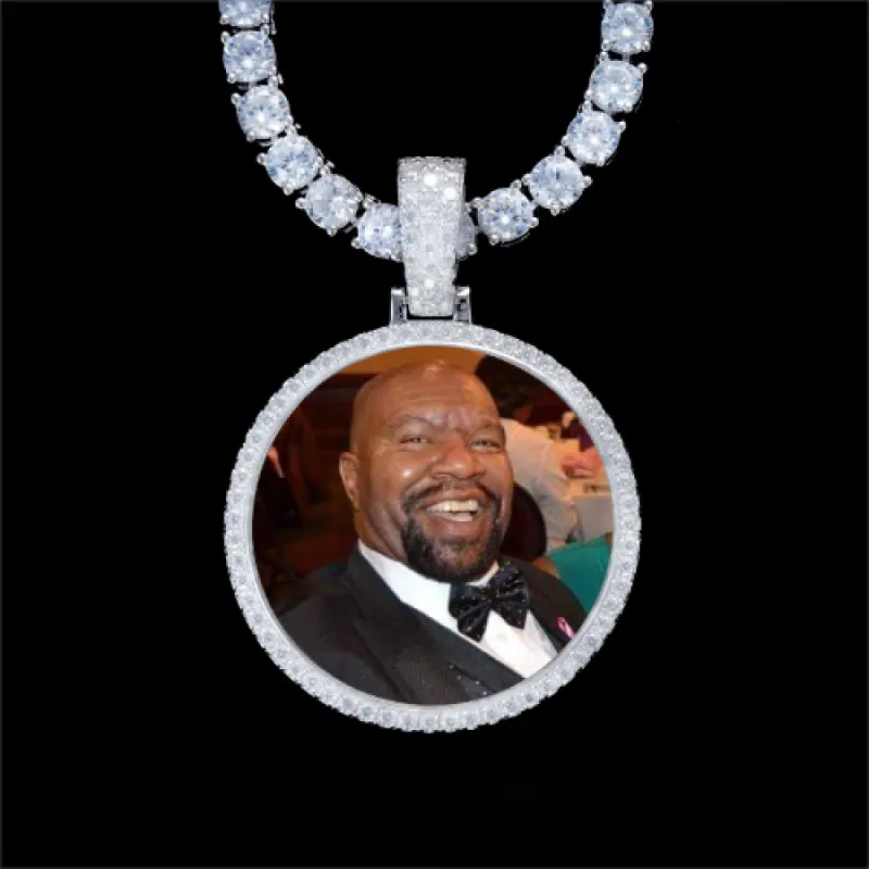 925S & VVS Moissanite 3D Circle Custom Picture Pendant sold by The GUU Shop