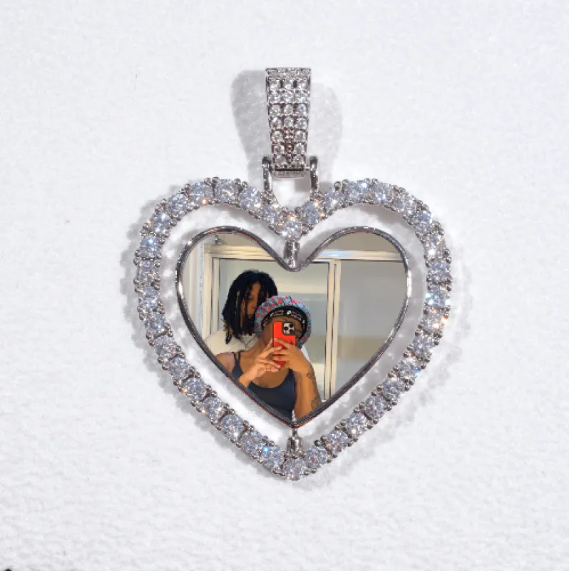 3D Spinning 2-Faced Heart Custom Picture Pendant sold by The GUU Shop