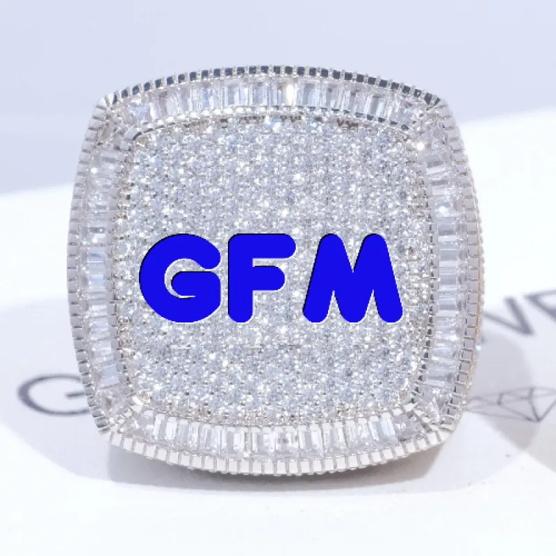 CUSTOM LETTER 3D ICED RING sold by The GUU Shop