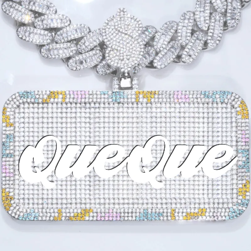 CUSTOM LETTER NECKLACE 3D COLORFUL SQUARE sold by The GUU Shop