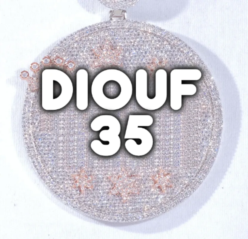 CUSTOM LETTER NECKLACE 3D BIG CROWN DISC sold by The GUU Shop