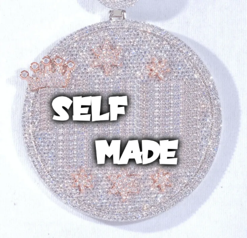 CUSTOM LETTER NECKLACE 3D BIG CROWN DISC sold by The GUU Shop