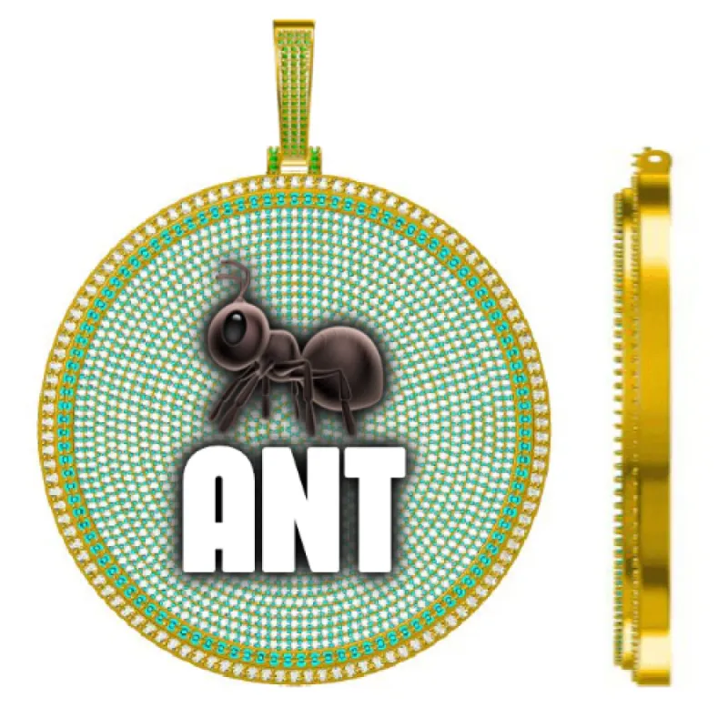 CUSTOM LETTER NECKLACE 3D BIG DISC sold by The GUU Shop