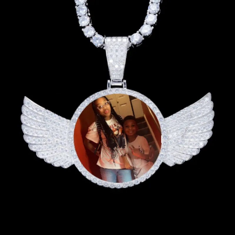 925S & VVS Moissanite 3D Wing Custom Picture Pendant sold by The GUU Shop
