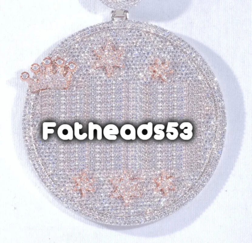 CUSTOM LETTER NECKLACE 3D BIG CROWN DISC sold by The GUU Shop