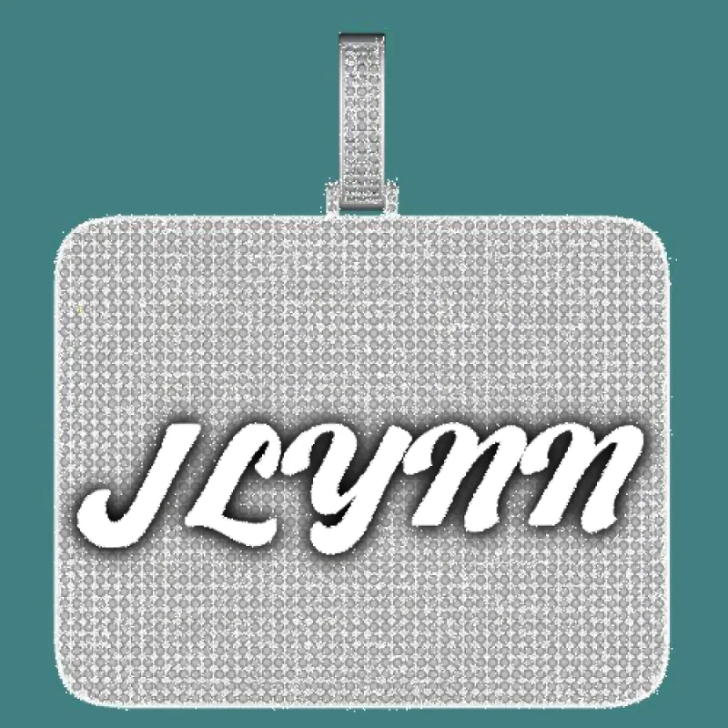 CUSTOM LETTER NECKLACE 3D BIG SQUARE sold by The GUU Shop