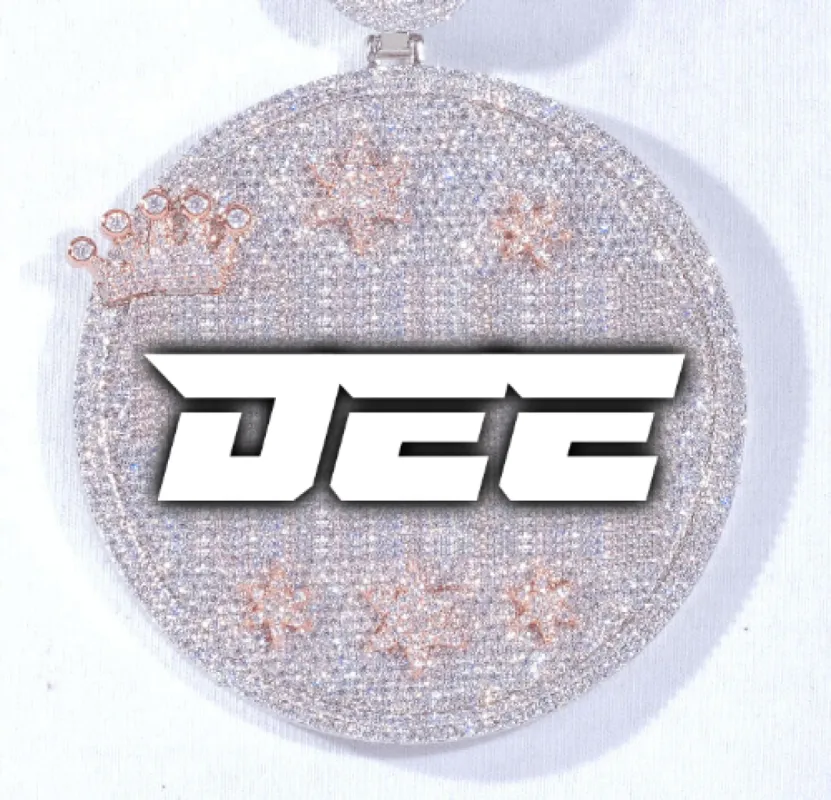 CUSTOM LETTER NECKLACE 3D BIG CROWN DISC sold by The GUU Shop