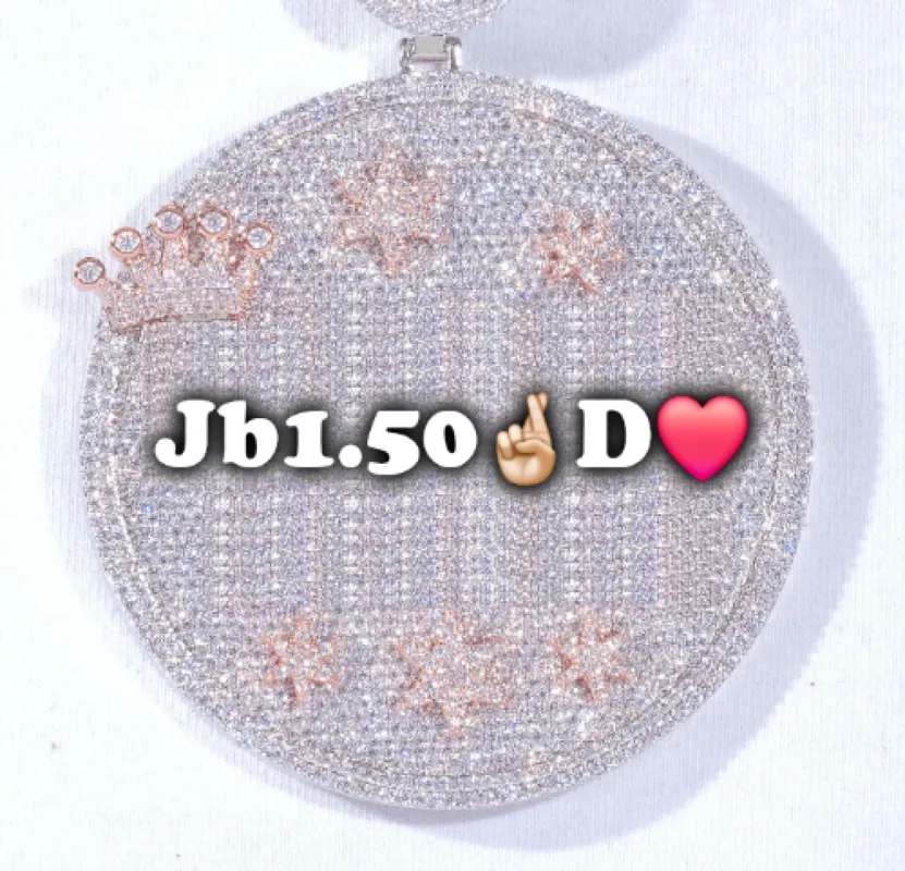 CUSTOM LETTER NECKLACE 3D BIG CROWN DISC sold by The GUU Shop