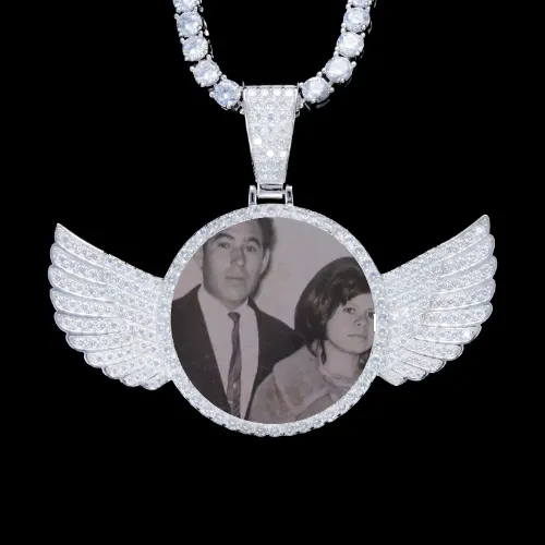 925S & VVS Moissanite 3D Wing Custom Picture Pendant sold by The GUU Shop