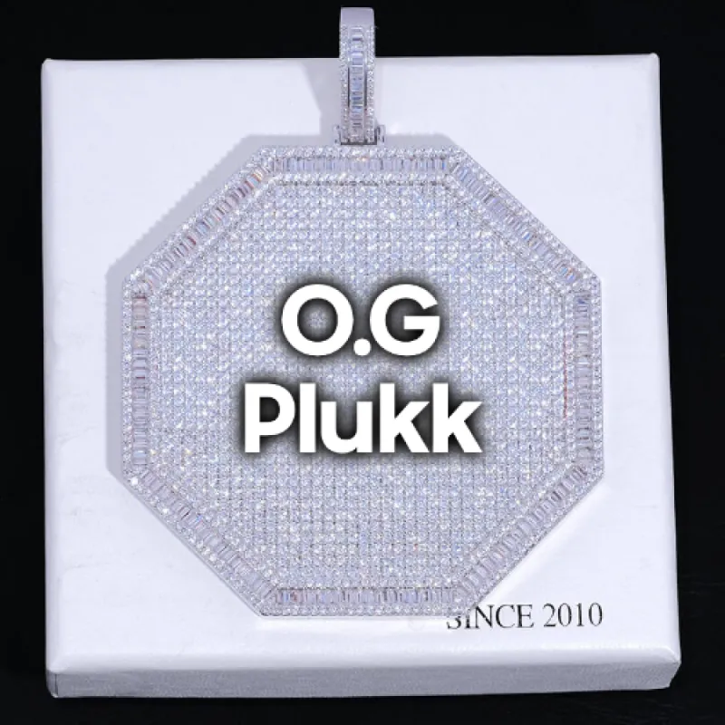 CUSTOM LETTER NECKLACE 3D BIG OCTAGON sold by The GUU Shop