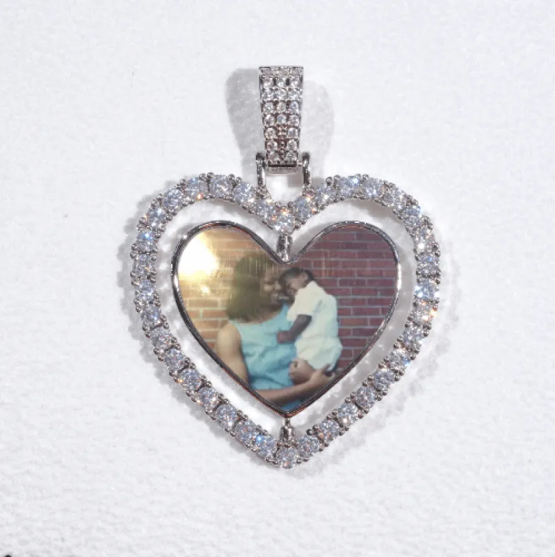 3D Spinning 2-Faced Heart Custom Picture Pendant sold by The GUU Shop