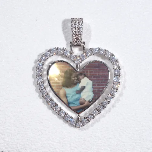 3D Spinning 2-Faced Heart Custom Picture Pendant sold by The GUU Shop