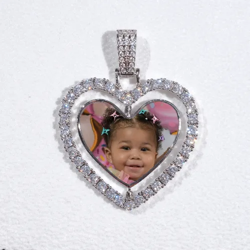 3D Spinning 2-Faced Heart Custom Picture Pendant sold by The GUU Shop