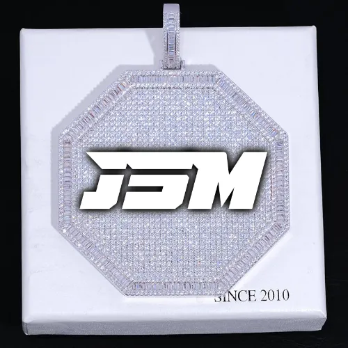 CUSTOM LETTER NECKLACE 3D BIG OCTAGON sold by The GUU Shop