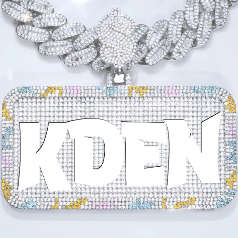 CUSTOM LETTER NECKLACE 3D COLORFUL SQUARE made by The GUU Shop