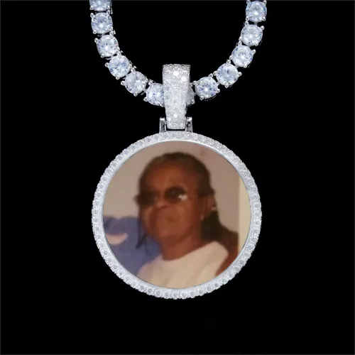 925S & VVS Moissanite 3D Circle Custom Picture Pendant sold by The GUU Shop
