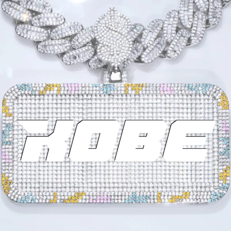 CUSTOM LETTER NECKLACE 3D COLORFUL SQUARE sold by The GUU Shop