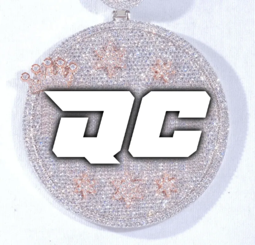 CUSTOM LETTER NECKLACE 3D BIG CROWN DISC sold by The GUU Shop