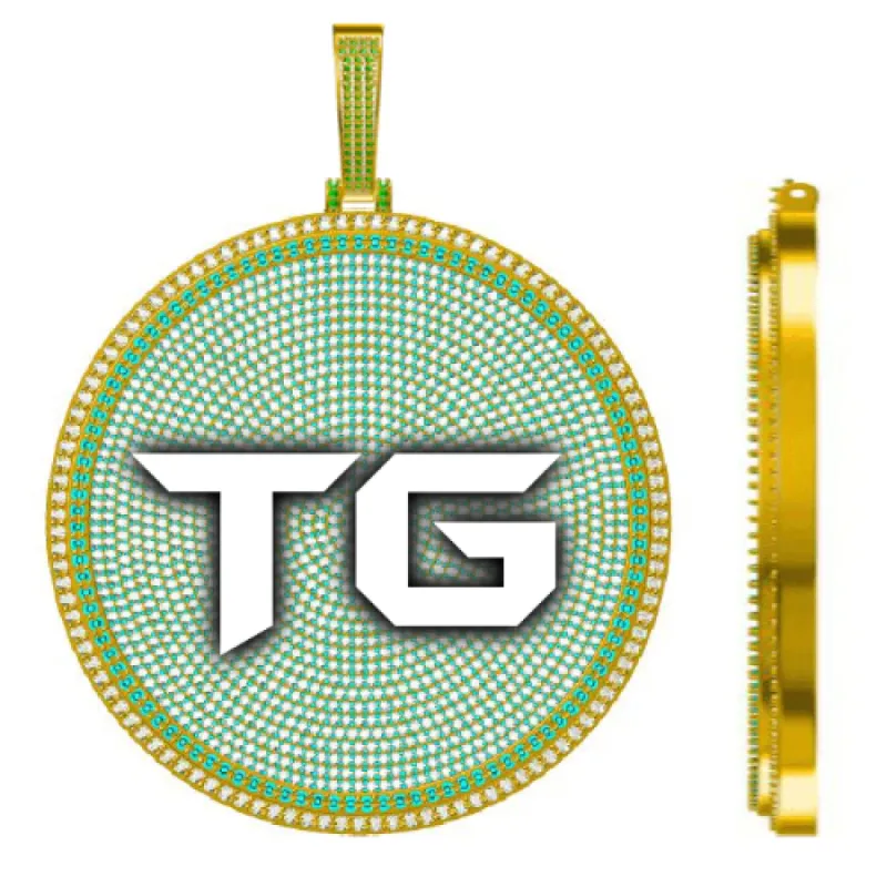 CUSTOM LETTER NECKLACE 3D BIG DISC sold by The GUU Shop