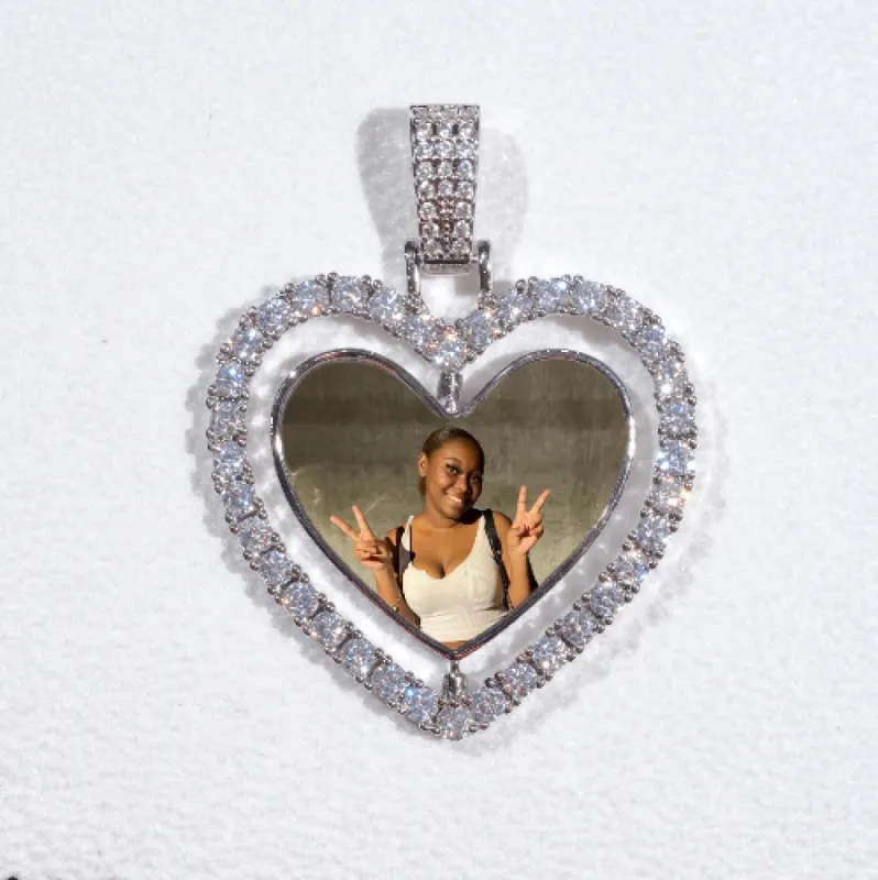 3D Spinning 2-Faced Heart Custom Picture Pendant sold by The GUU Shop