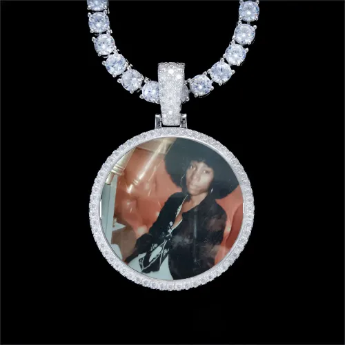 925S & VVS Moissanite 3D Circle Custom Picture Pendant sold by The GUU Shop