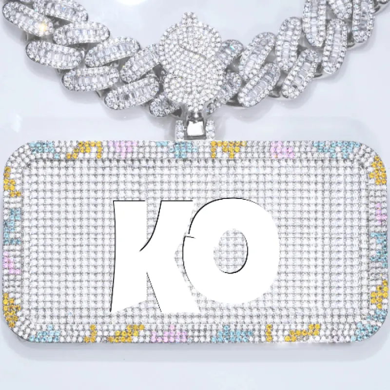 CUSTOM LETTER NECKLACE 3D COLORFUL SQUARE sold by The GUU Shop