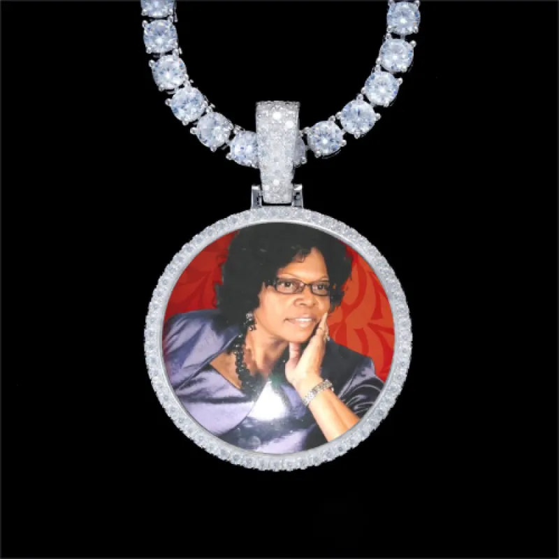 925S & VVS Moissanite 3D Circle Custom Picture Pendant sold by The GUU Shop