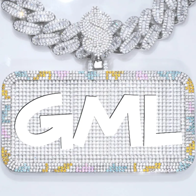 CUSTOM LETTER NECKLACE 3D COLORFUL SQUARE sold by The GUU Shop