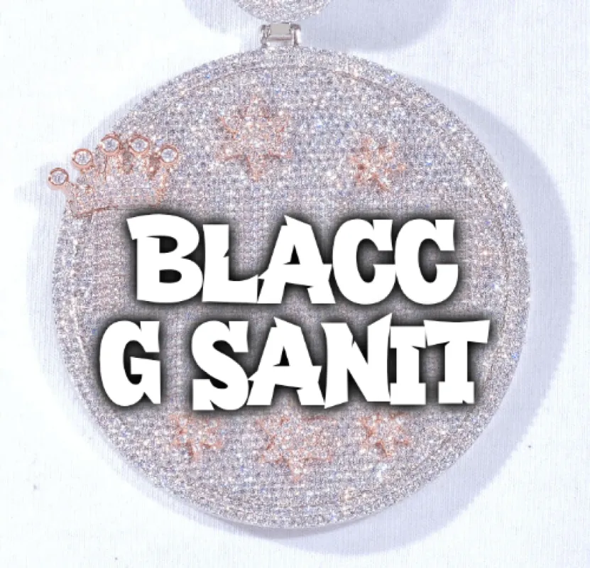 CUSTOM LETTER NECKLACE 3D BIG CROWN DISC sold by The GUU Shop