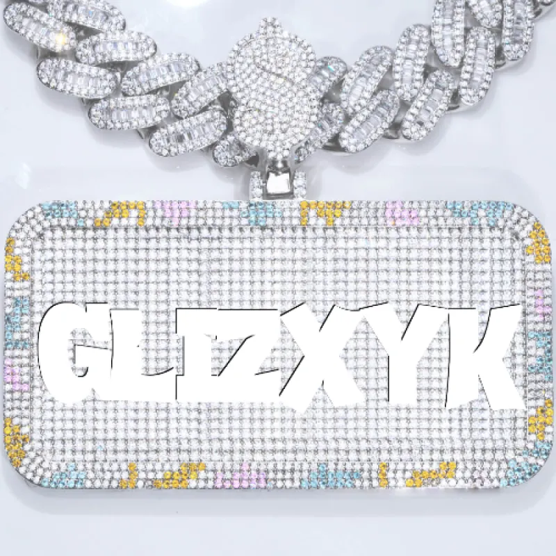 CUSTOM LETTER NECKLACE 3D COLORFUL SQUARE sold by The GUU Shop